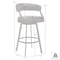 Armen Living Dione 30" Bar Height Barstool in Auburn Bay and Brown Faux Leather 721535746934 - alternate 2